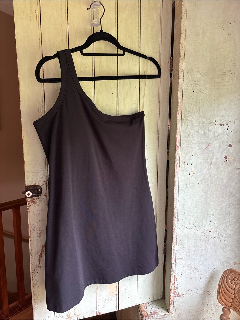 all in motion One-Shoulder Black Dress